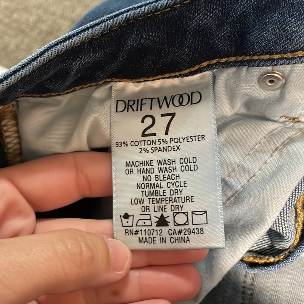 Driftwood Jackie High Rise Embroidered Jeans in Rosie Santina SZ W27 L28 EUC - Picture 7 of 7